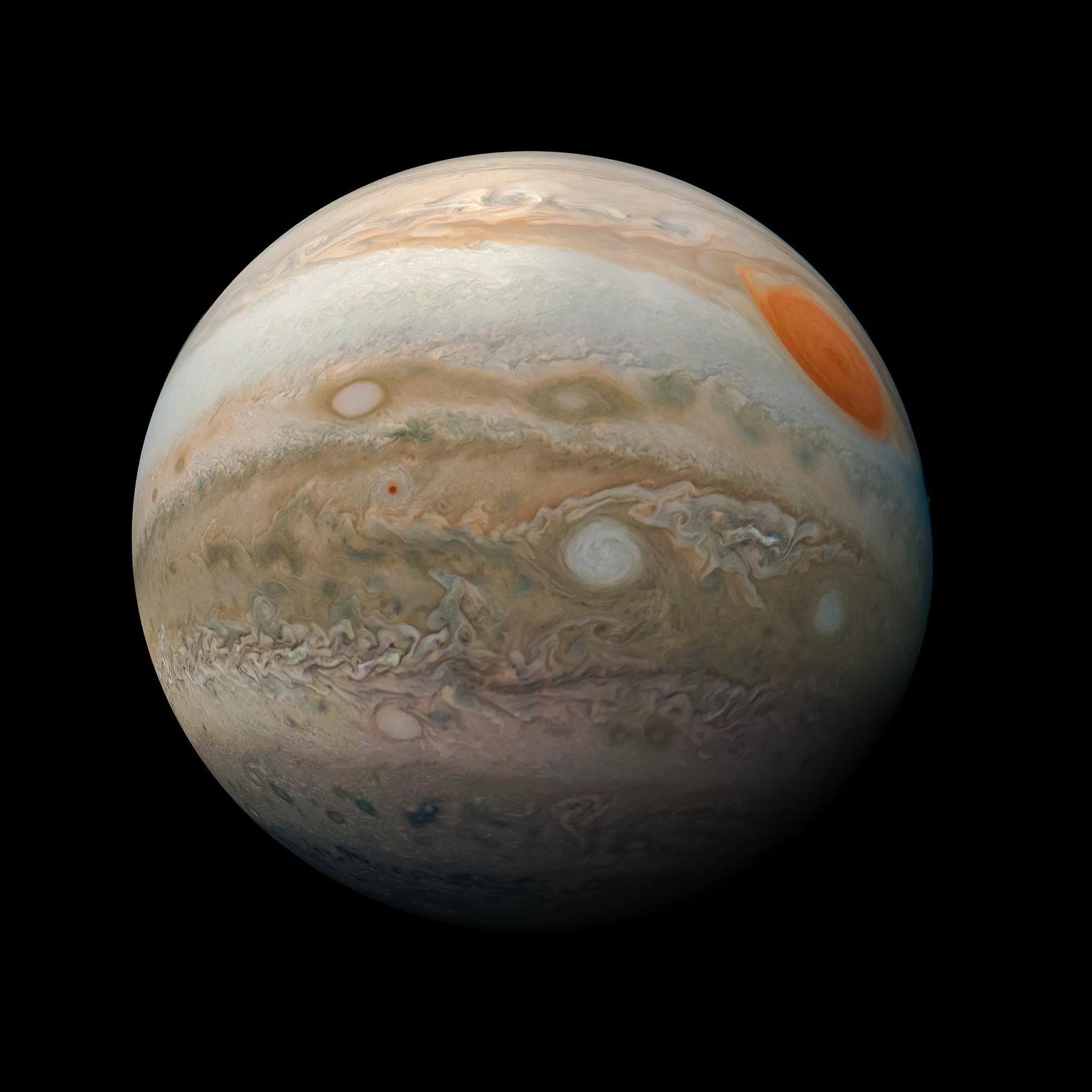 Jupiter fotografert av Juno