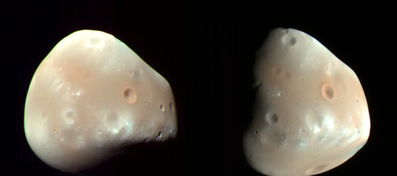 Deimos, den minste av marsmånene