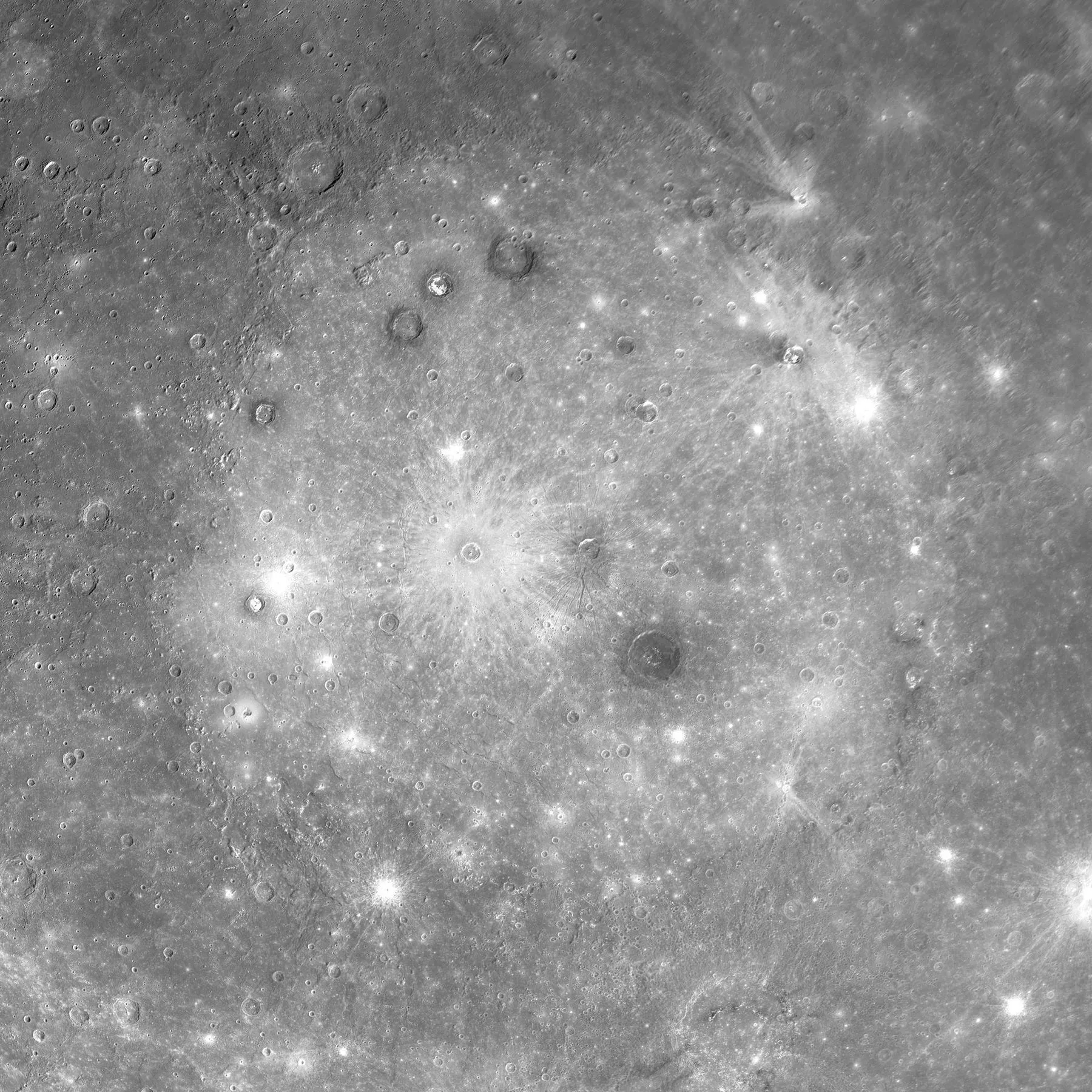 Caloris-bassenget, et nedslagskrater på 1 550 kilometer på Merkur